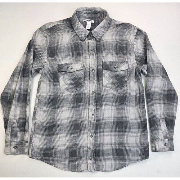 RSQ Other - RSQ Size Small Mens Gray Checl Long Sleeve Cotton Blend Two Pocket Flannel Shirt